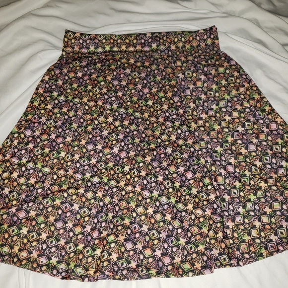 Lularoe 2XL Azure black with multicolored A line - Picture 2 of 8